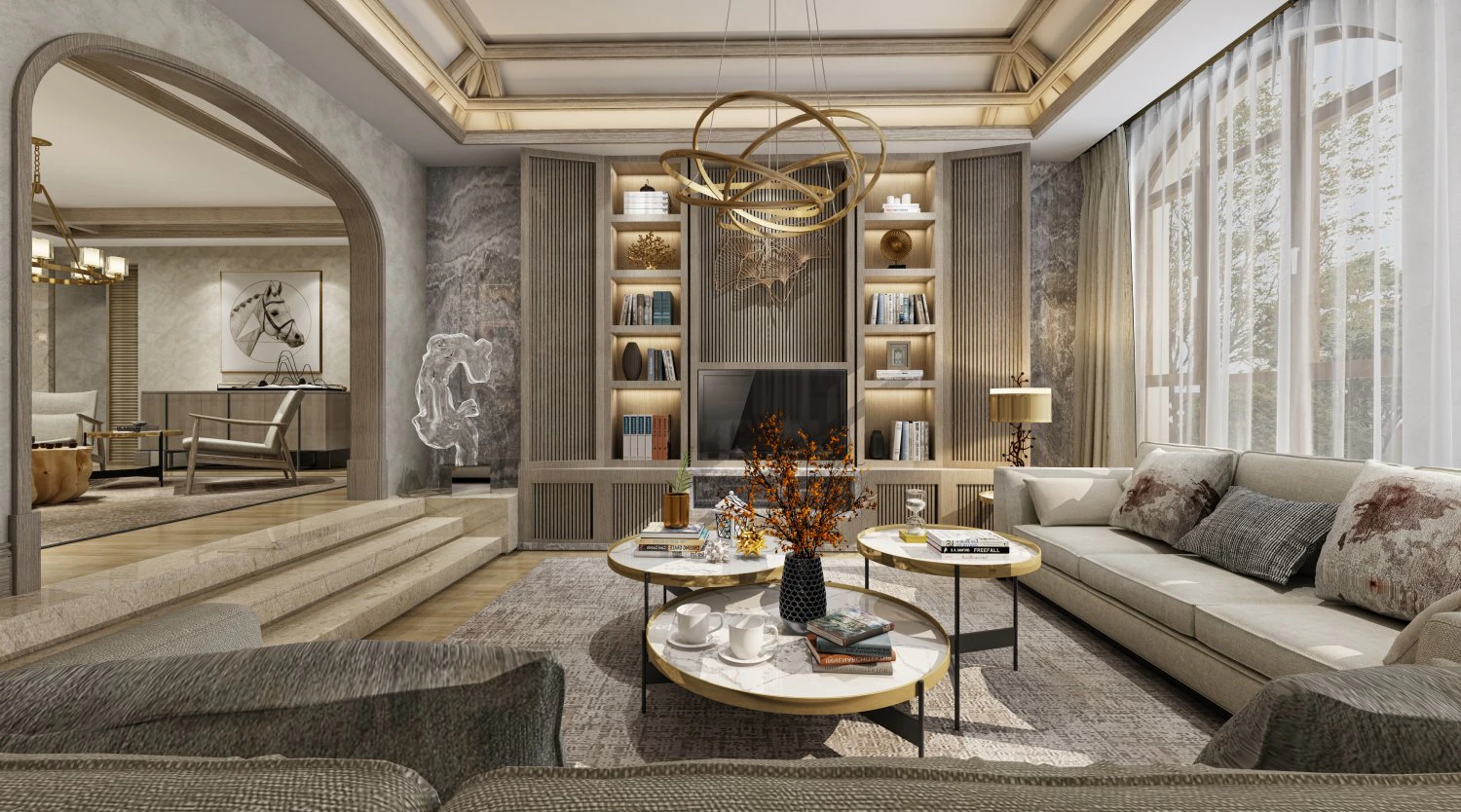modern living room 3D Model .c4d .max .obj .3ds .fbx .stl .blend 