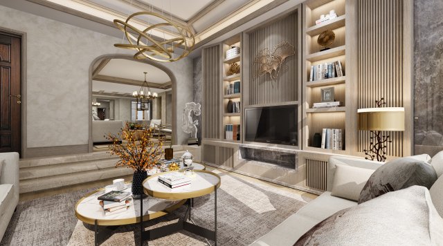 modern living room 3D Model .c4d .max .obj .3ds .fbx .stl .blend 