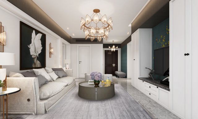 modern living room 3D Model .c4d .max .obj .3ds .fbx .stl .blend 