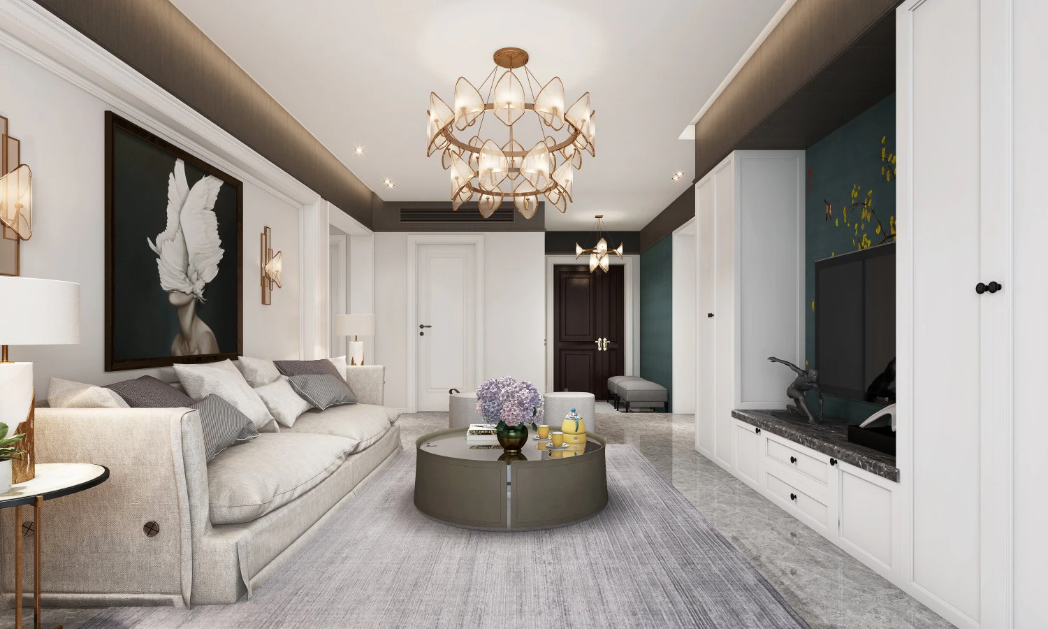 modern living room 3D Model .c4d .max .obj .3ds .fbx .stl .blend 