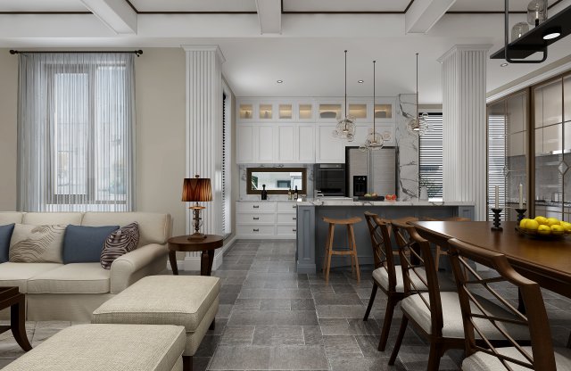 modern living room 3D Модель .c4d .max .obj .3ds .fbx .stl .blend 
