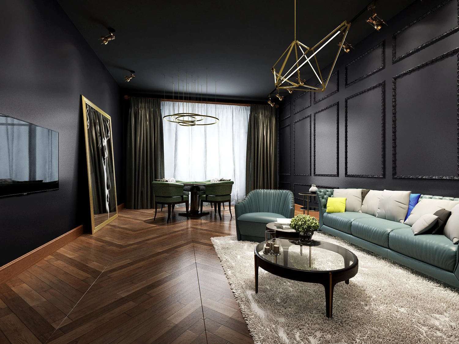 modern living room 3D Model .c4d .max .obj .3ds .fbx .stl .blend