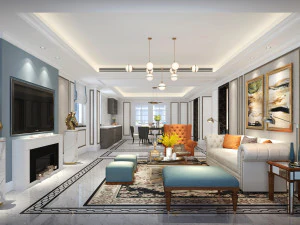 sala de estar moderna Modelo 3D