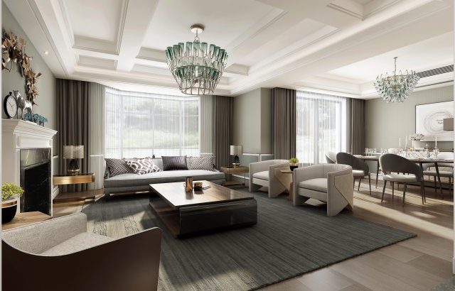 modern living room 3D 모델 .c4d .max .obj .3ds .fbx .stl .blend