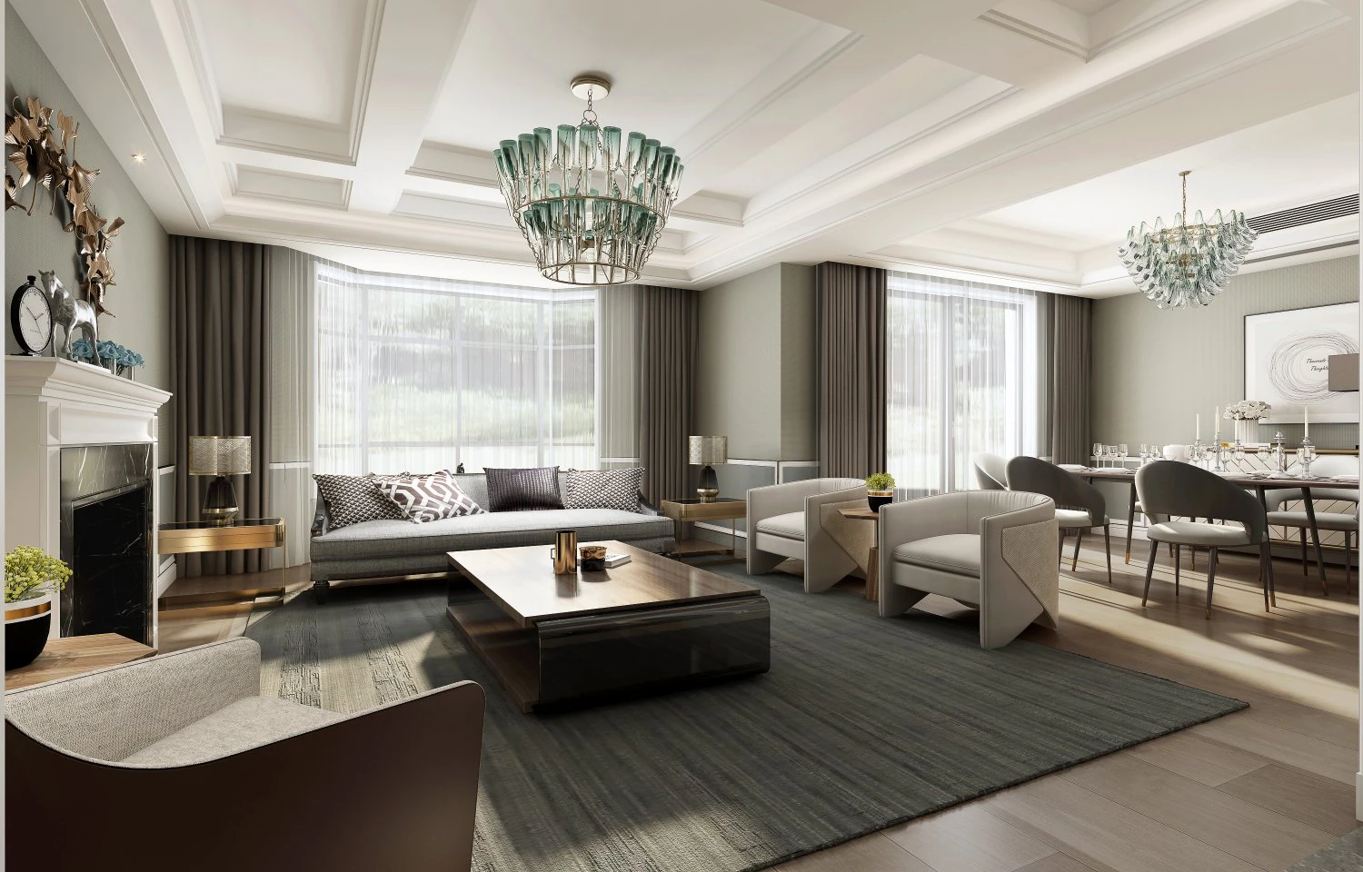 modern living room 3D Model .c4d .max .obj .3ds .fbx .stl .blend