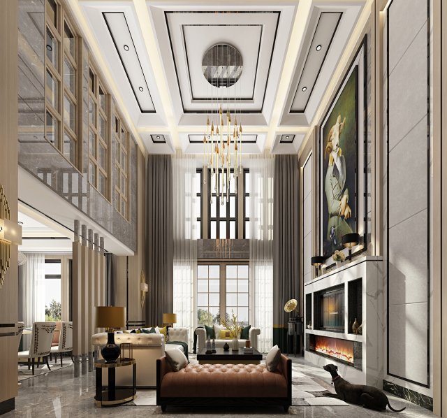 modern living room Model 3D .c4d .max .obj .3ds .fbx .stl .blend