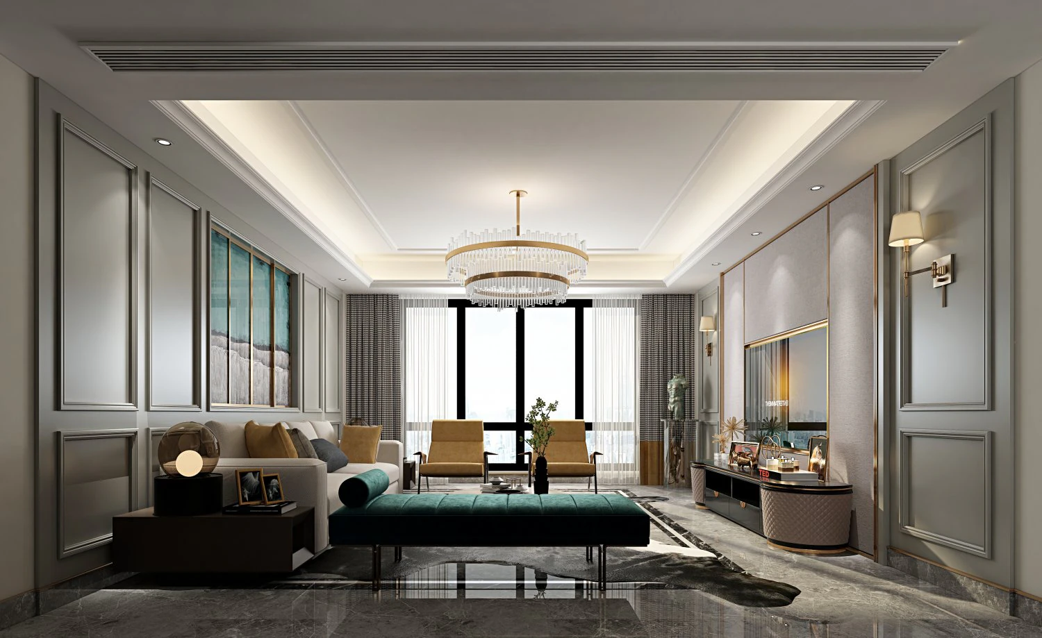 modern living room 3D Model .c4d .max .obj .3ds .fbx .stl .blend