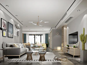 современная гостиная 3D Модель