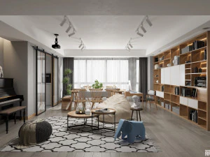 现代客厅 3D 模型