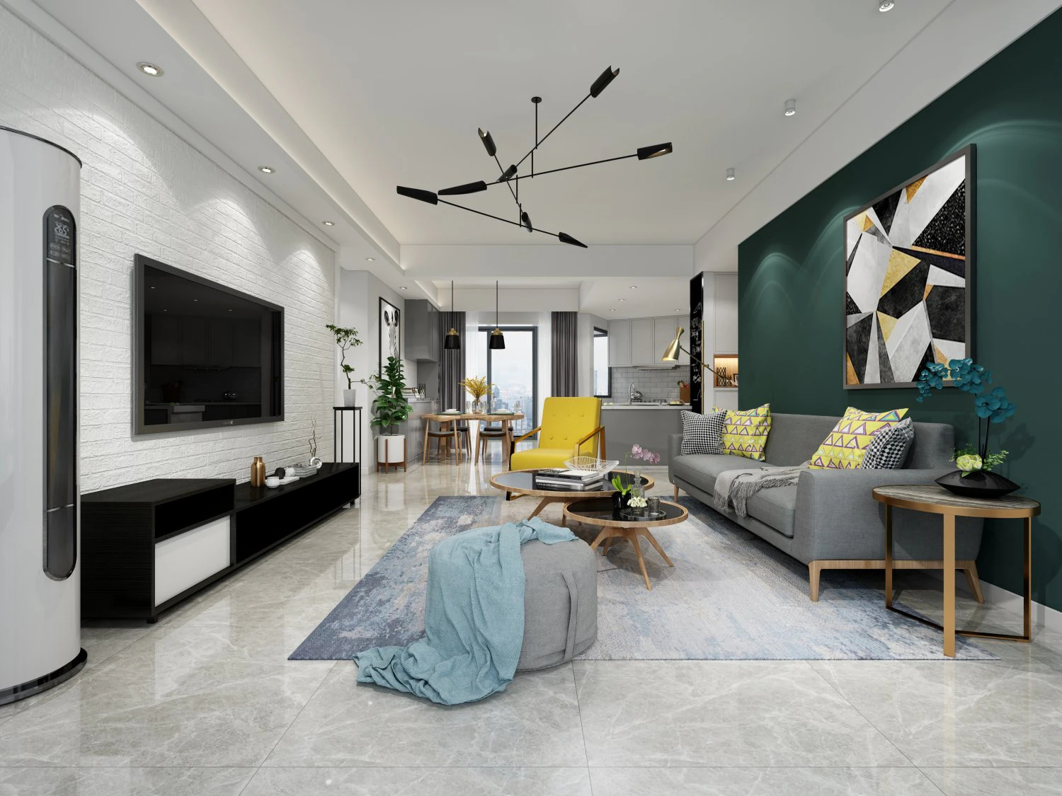 modern living room 3D Model .c4d .max .obj .3ds .fbx .stl .blend