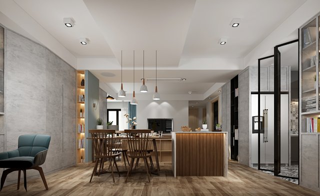 modern living room Model 3D .c4d .max .obj .3ds .fbx .stl .blend