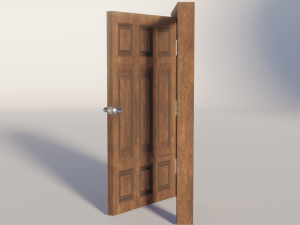 simple wooden door with animated 3Dモデル