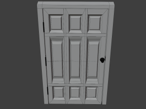 simple wooden door with animated 3Dモデル