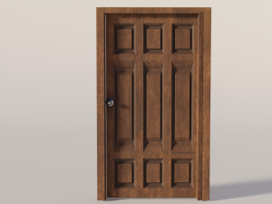 simple wooden door with animated 3Dモデル