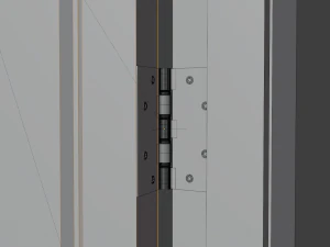 simple wooden door with animated 3D Model