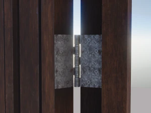 simple wooden door with animated 3D Model