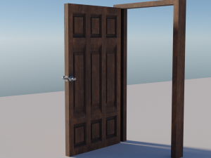 simple wooden door with animated 3Dモデル