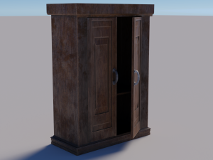 simple dirty cabinet with animated 3Dモデル