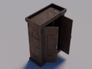 simple dirty cabinet with animated 3Dモデル