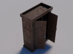 simple dirty cabinet with animated 3D Model