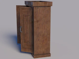 simple dirty cabinet with animated 3D Model