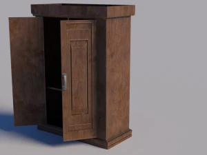 simple dirty cabinet with animated 3D Model