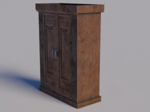 simple dirty cabinet with animated 3D Model