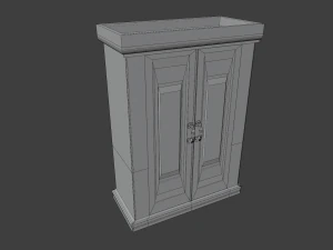 simple dirty cabinet with animated 3D Model
