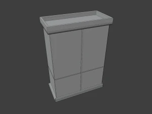 simple dirty cabinet with animated 3D Model