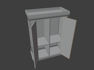 simple dirty cabinet with animated 3Dモデル