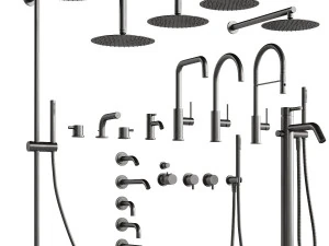 cocoon faucet and shower set 3D Model