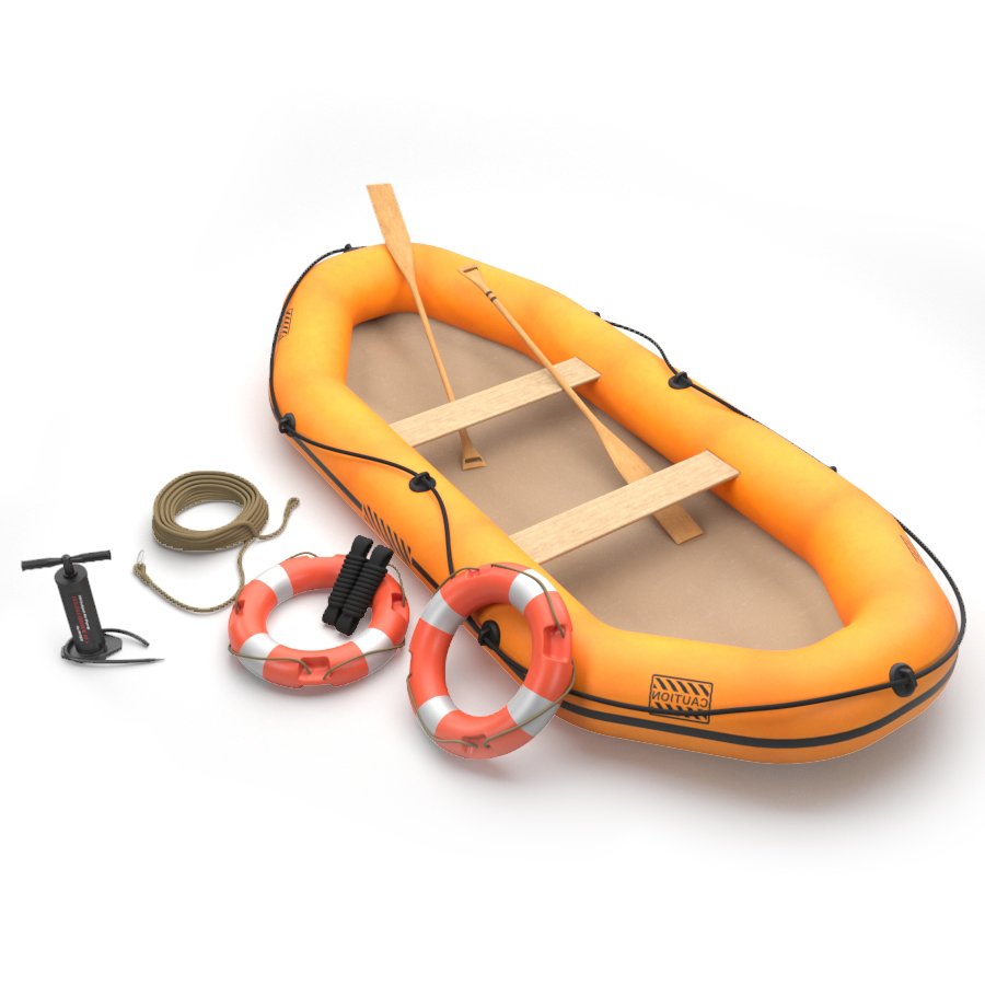 inflatable rescue boat 3D Модель in Лодки 3DExport