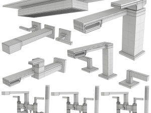 brizo faucet and shower - frank lloyd wright collection Modèle 3D