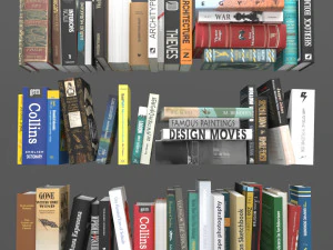 collection de livres Modèle 3D