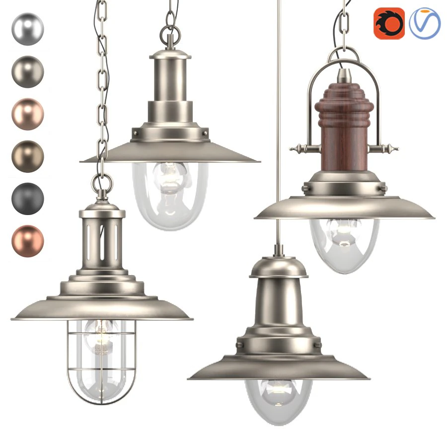 fisherman pendant light 3D Model .c4d .max .obj .3ds .fbx .stl .blend