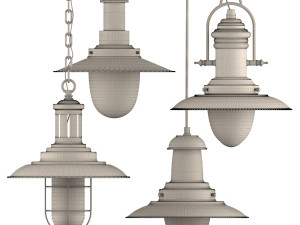 fisherman pendant light 3D 模型