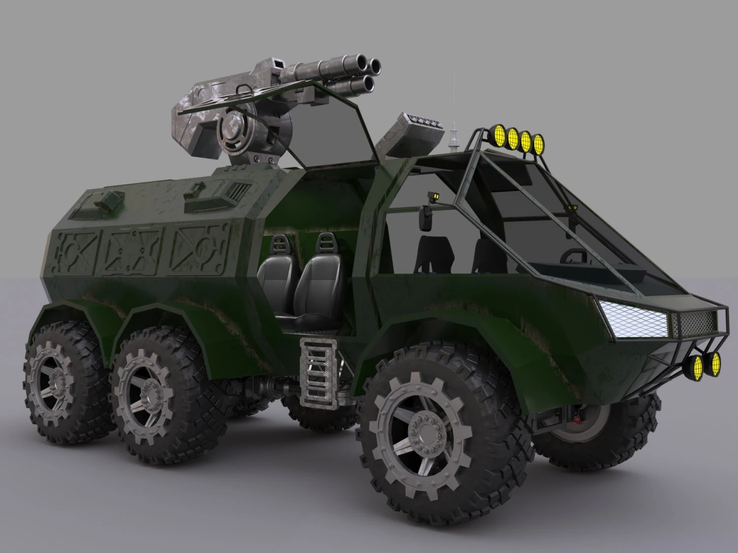 militarytruck 3D Model .c4d .max .obj .3ds .fbx .stl .blend 