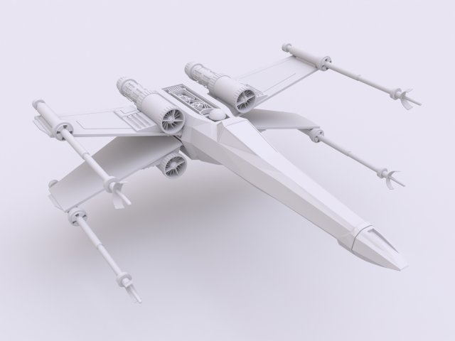 star wars x-wing 3D प्रिंट मॉडल .c4d .max .obj .3ds .fbx .stl .blend 