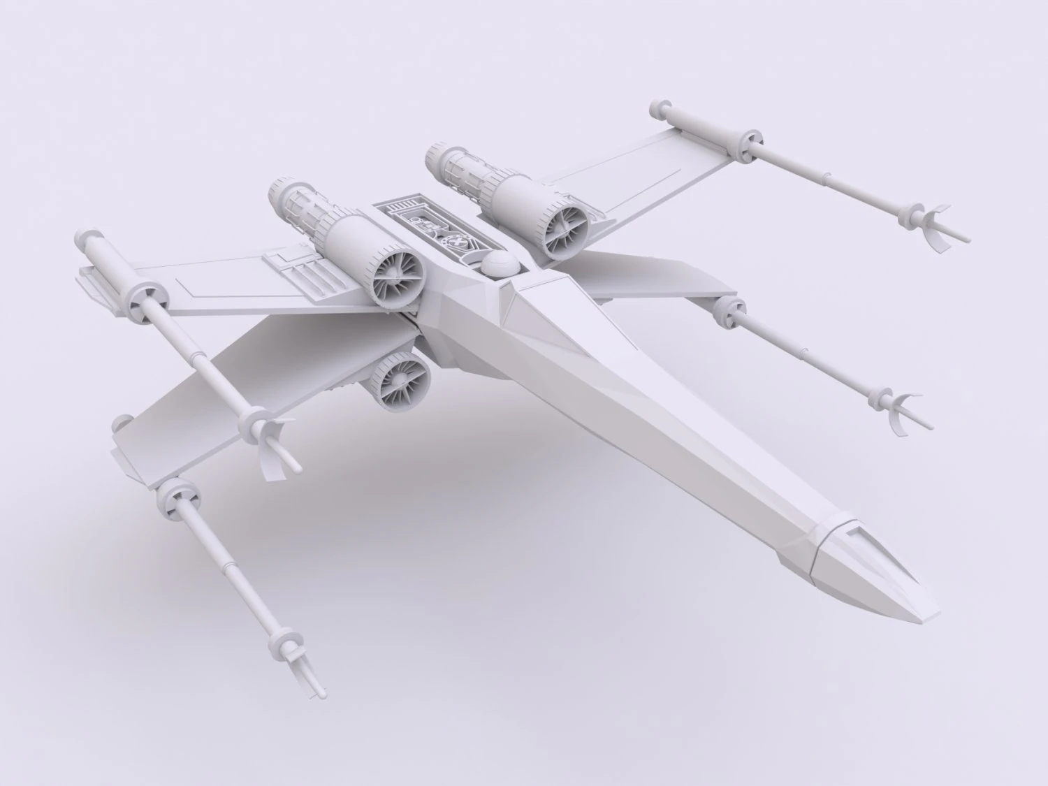 star wars x-wing 3D Print Model .c4d .max .obj .3ds .fbx .stl .blend 