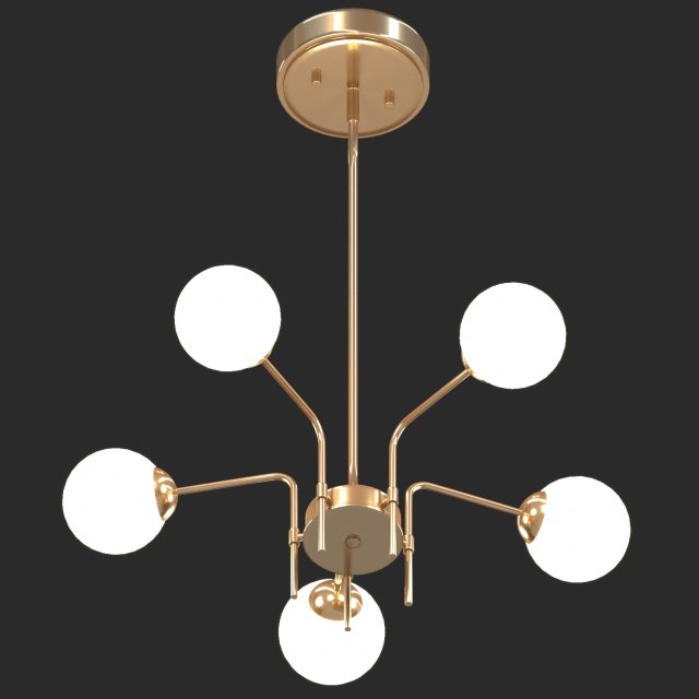 motini 5-light sputnik chandelier 3D Model .c4d .max .obj .3ds .fbx .stl .blend 