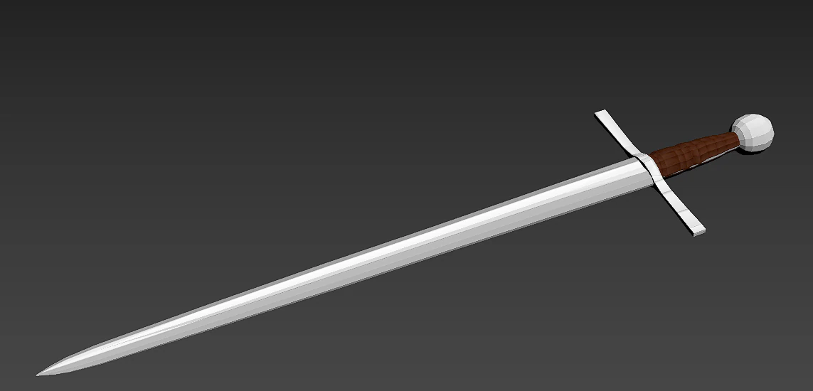 medieval sword 3D Model .c4d .max .obj .3ds .fbx .stl .blend 