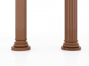 round wooden columns Modèle 3D