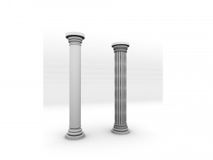 round wooden columns Modèle 3D