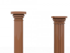 round wooden columns Modèle 3D