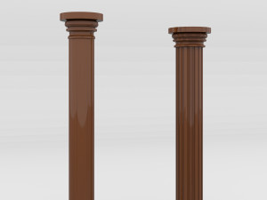 round wooden columns Modèle 3D