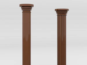 round wooden columns 3D Model