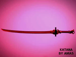 tekstur default poli rendah katana Model 3D