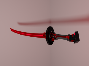 katana low poly default textures Modelo 3D