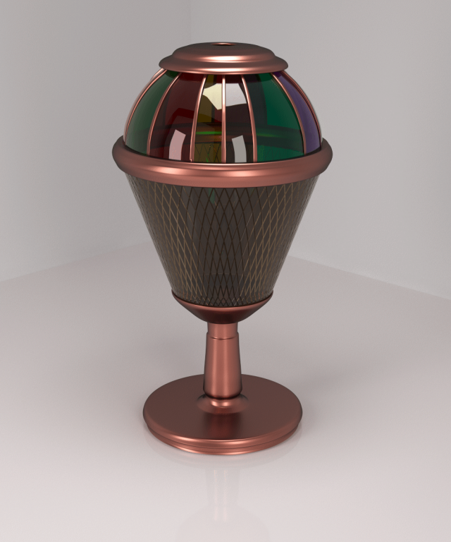 table lamp bronze stained glass glass 3D Model .c4d .max .obj .3ds .fbx .stl .blend 