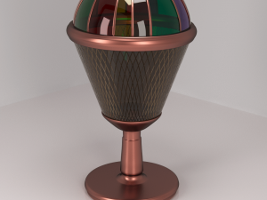 table lamp bronze stained glass glass 3D 模型